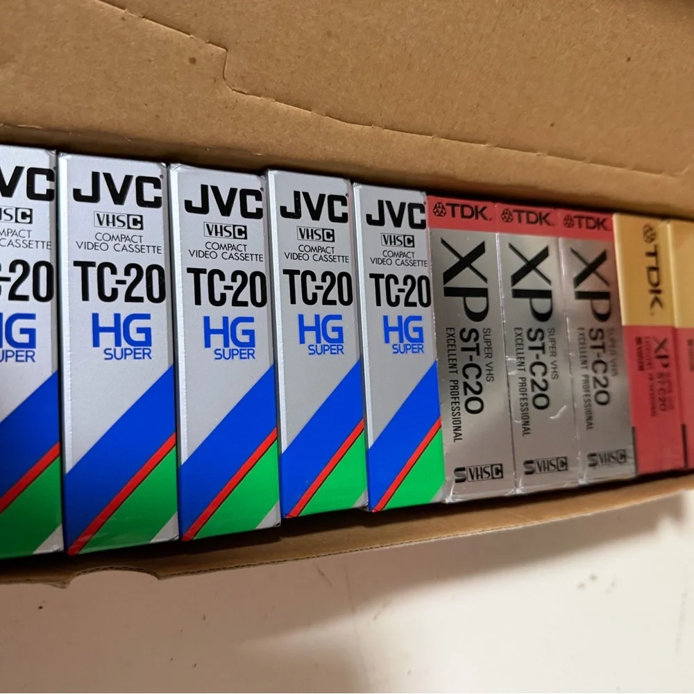 JVC Silver and Blue VHS-C Video Cassette